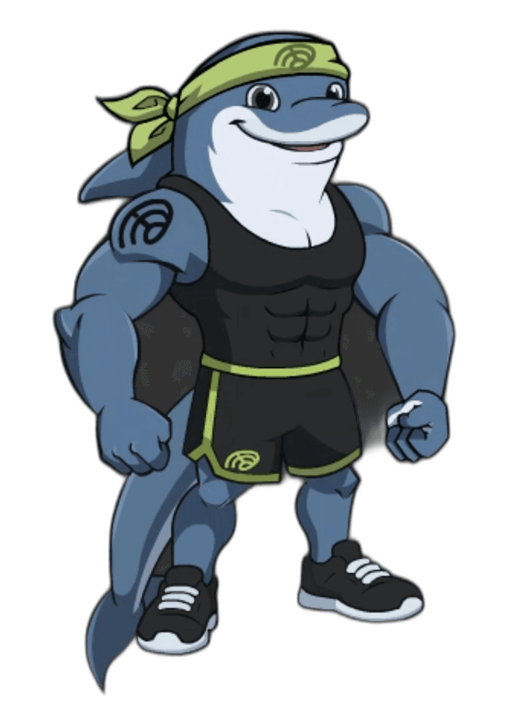 Echo the dolphin mascot ready to help you track workouts
